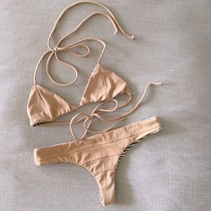 Rove Swimwear - size small top + bottom. nude.